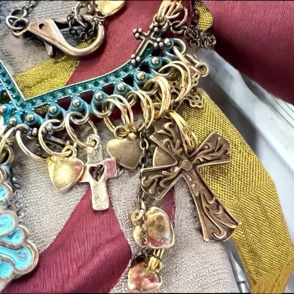 Cross statement necklace. Boho spiritual necklace. Beautiful and full of grace.